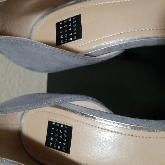 WHBM Beautiful gray suede heels. - Picture 2 of 5